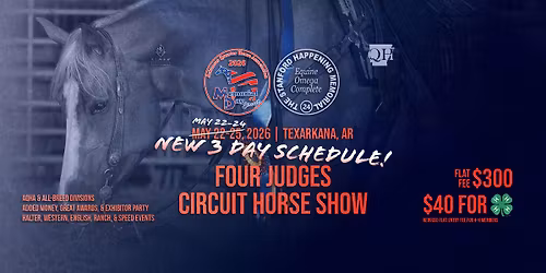 2026 Memorial Day Circuit featuring the 24th Stanford Happening Memorial - 4 Judge AQHA Show