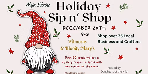 Dec 20th Holiday Sip N Shop