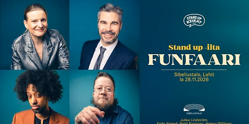 Stand up -ilta Funfaari Lahden Sibeliustalossa