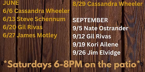 The Bearded Ginger Summer Music Schedule 