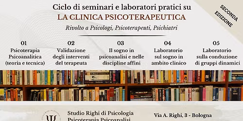 Ciclo di seminari e laboratori pratici su La clinica psicoterapeutica