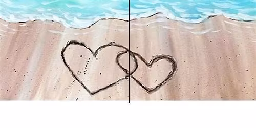 "Hearts on the Beach" Date Night Painting