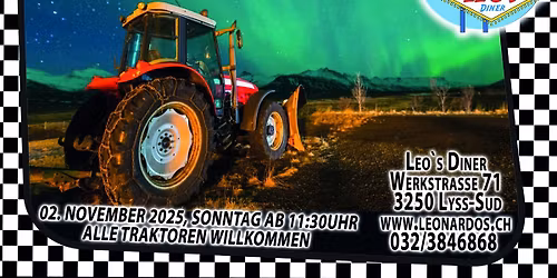 TRAKTOREN TREFFEN IM LEOS DINER LYSS SEELAND, AUTO-SAISON ENDE