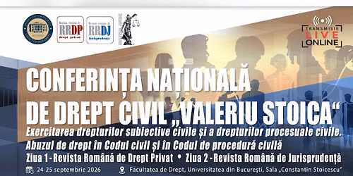 Conferin\u021ba Na\u021bional\u0103 de Drept Civil \u201eValeriu Stoica\u201d