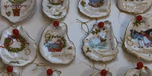 12 Days of Christmas Oyster Ornament Set