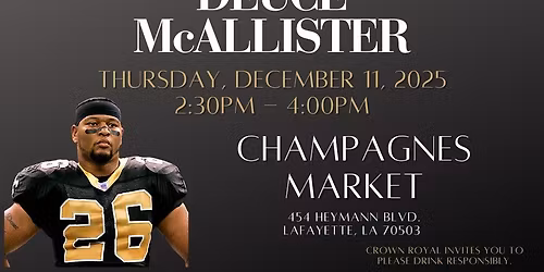 Crown Royal bottle signing with Saints Hall of Famer Deuce McAllister