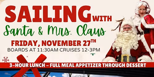 Sailing with Santa & Mrs Claus Lunch Cruise Aboard the Barbara Lee