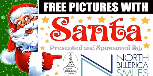 2025 Free Pictures with Santa, sponsored by North Billerica Smiles