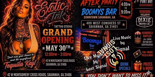 Exotic Ink Grand Opening After Party at Boomys Bar with Lost Signal & Tequila Kay