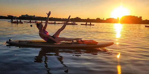 SUP Pilates with Cathy at Paddle Pewaukee