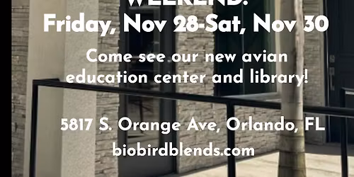 GRAND OPENING OF THE NEW BIODIVERSITY BIRD BLENDS SHOP & AVIAN EDUCATION CENTER