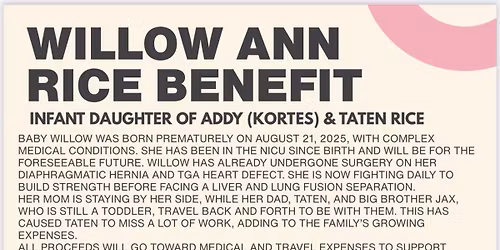 Benefit for Baby Willow Rice