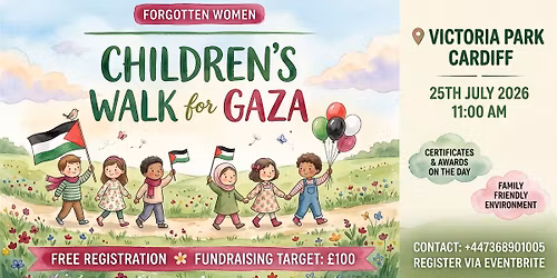 Children\u2019s Walk for Gaza in Cardiff Victoria Park