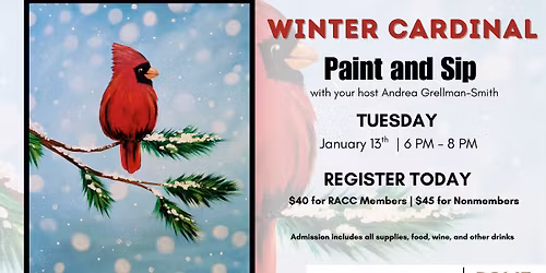Winter Cardinal Paint & Sip