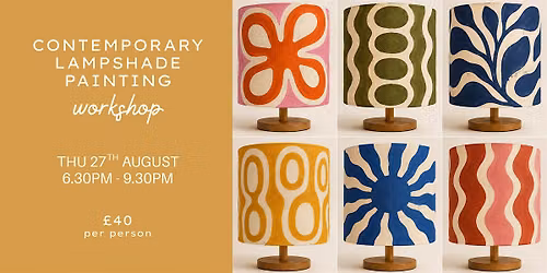 Art Workshop - Contemporary Lampshade Painting - Southampton
