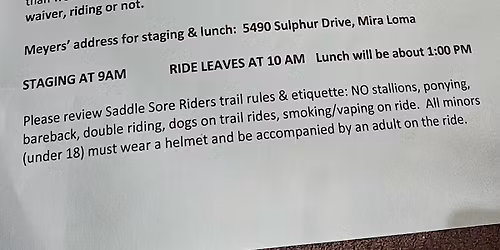 Saddle Sore Riders-Crockpot Ride 