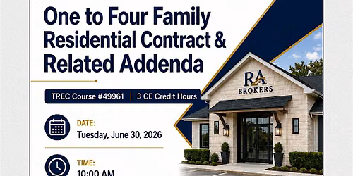 One to Four Family Residential Contract & Related Addenda
