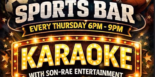 Son\u2600Rae KARAOKE\ud83c\udfa4SINGER SHOWCASE THURSDAYS@CR\u26beSPORTS\ud83c\udf7bBAR in LEESBURG f\/ 6-9PM w\/\ud83c\udf99DJ JEFF-fa-fa!