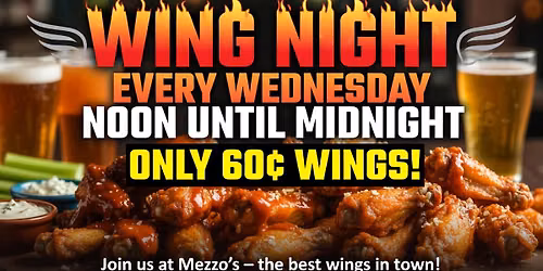 Wednesdays are 60 Cent Wing Night!