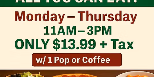 ALL-YOU-CAN-EAT LUNCH BUFFET at Aurelio\u2019s Tinley Park! \ud83c\udf55