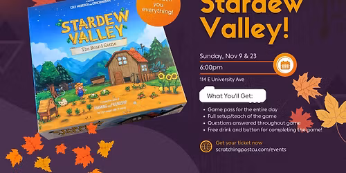 Board Game Concierge Night - Learn to Play Stardew Valley!