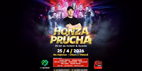 \u2b50\ufe0fHONZA PR\u016eCHA 25 LET ZA MIXEM\ud83d\udcc525\/4\/2026\ud83d\udccdMC HEJTMAN\u2b50\ufe0fPOTVR\u010e \u00da\u010cAST A M\u00c1\u0160 VSTUP JEN ZA 12O K\u010c!\ufe0f