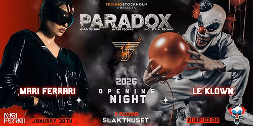 OPENING NIGHT 2026 - Techno Stockholm - PARADOX