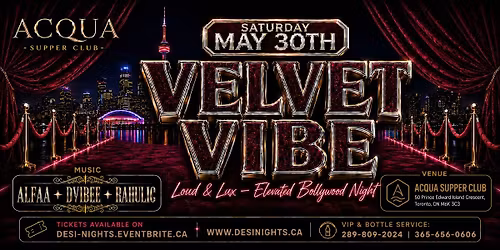VELVET VIBE  \u2013 Elevated Bollywood Night | SHISHA | INDOOR +HEATED PATIO