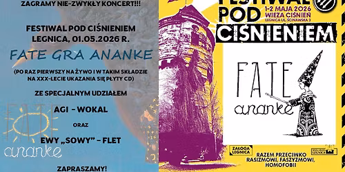 FATE GRA ANANKE - Festiwal Pod Ci\u015bnieniem, Legnica 01.05.2026 - go\u015bcinnie AGA - wokal + EWA - flet