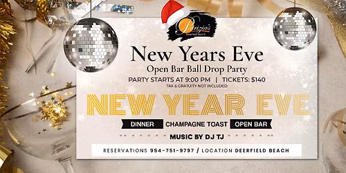 New Year\u2019s Eve Open Bar Ball Drop Party at Patrizia\u2019s of Deerfield Beach
