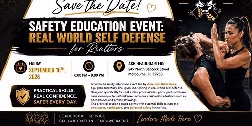 Safety Education Event: Real World Self Defense for Realtors with American Killer Bees