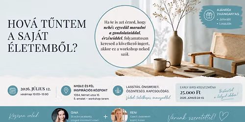 Hov\u00e1 t\u0171ntem a saj\u00e1t \u00e9letemb\u0151l? \u00a4 Workshop \u00a4