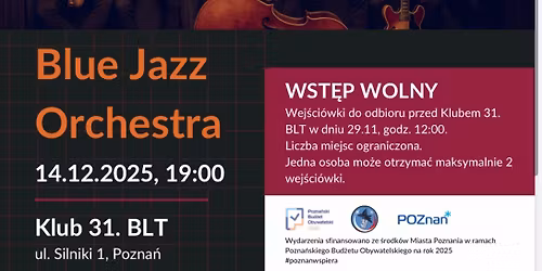 Odlotowe d\u017awi\u0119ki: Blue Jazz Orchestra - koncert \u015bwi\u0105teczny