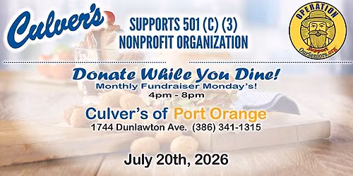 Culver's Fundraiser - July 2026