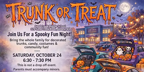 Trunk or Treat sponsored by Sand Creek MS PTA