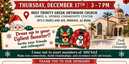SHCSAZ 11th Annual Ugly Sweater Party @ Holy Trinity Greek Orthodox Church