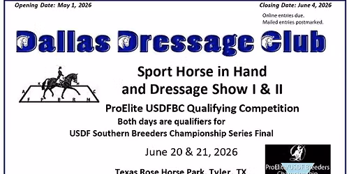 DDC SPORT HORSE IN HAND AND DRESSAGE SHOW I & II