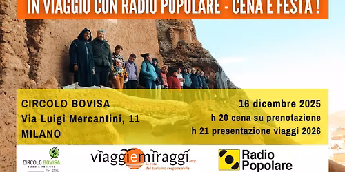 In viaggio con Radio Popolare: cena e festa!