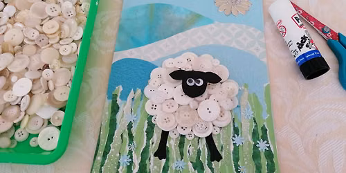 Button Sheep Collage - KIDS FOR A QUID!