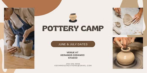 Summer Pottery Camp Ages 11 to 14 years