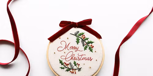 Hand Embroidery Workshop: Merry Christmas Bauble