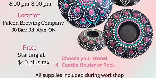 Ajax-4" Lotus at Dusk Mandala Rock or Candle Holder Workshop