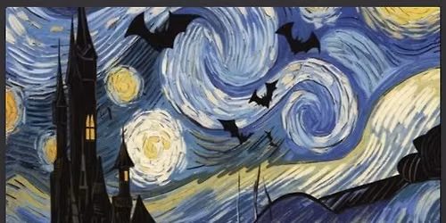 Spooky Starry Night Canvas & Cocktails