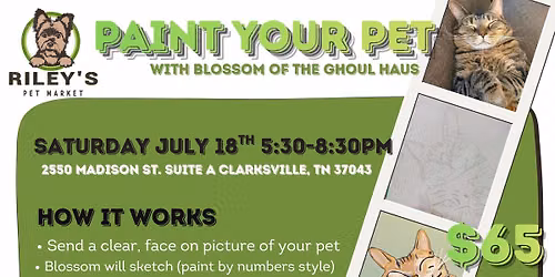 Paint your pet at Riley's with Blossom