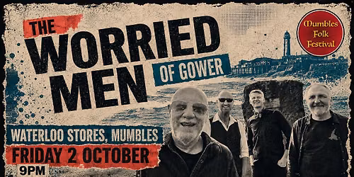 The Worried Men of Gower at Waterloo Stores, Mumbles