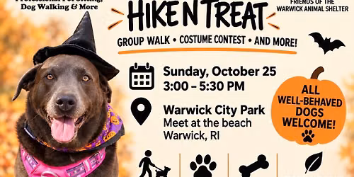 Howl-o-ween Hike N Treat to Benefit the Homeless Animals at the Warwick Animal Shelter