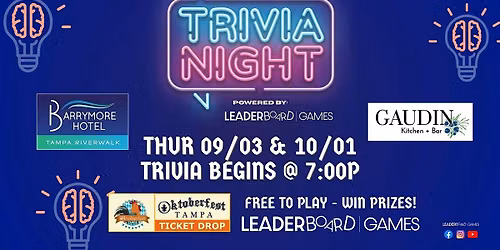 Trivia Night at the Barrymore Hotel - Oktoberfest Tampa Ticket Drop!