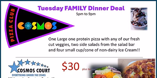 Family Pizza Night $30