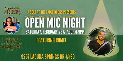 Black Family Collective Open Mic Night w\/ Romel