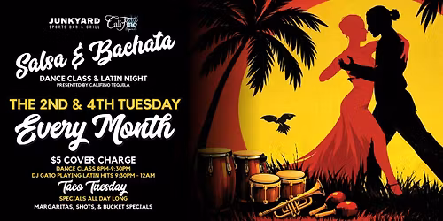 Salsa & Bachata Dance Class + Latin Night with DJ Gato @ Junkyard Oceanside